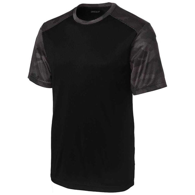 Men's CamoHex Colorblock Tee X - Small Black/Deep Red Short Sleeve T-Shirts