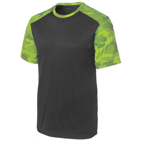 Men's CamoHex Colorblock Tee X - Small Iron Grey/Lime Shock Short Sleeve T-Shirts
