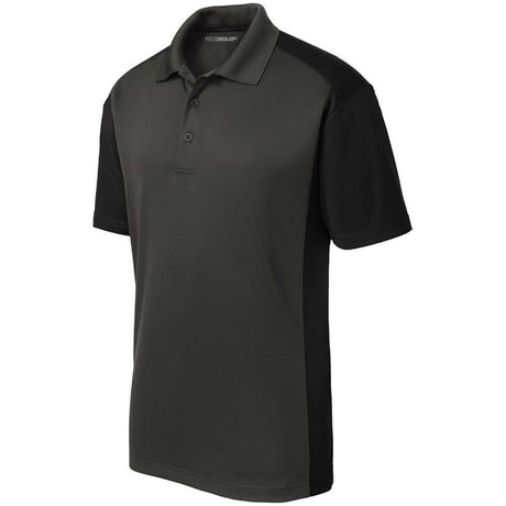 Men's Colorblock Micropique Sport - Wick Polo Iron Grey / Black X - Small Polos/Knits