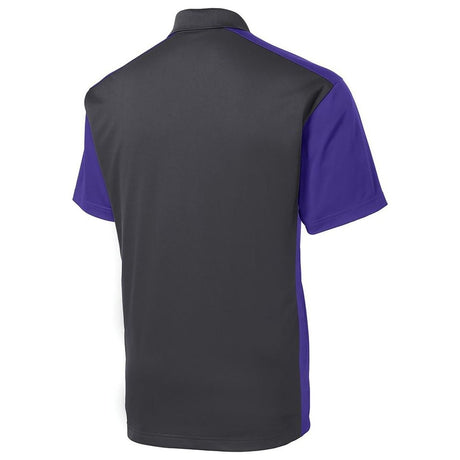 Men's Colorblock Micropique Sport - Wick Polo Iron Grey / Purple X - Small Polos/Knits