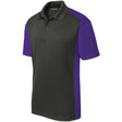 Men's Colorblock Micropique Sport - Wick Polo Iron Grey / Purple X - Small Polos/Knits