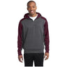 Mens Colorblock Tech Fleece 1/4 - Zip Hooded Sweatshirt Graphite Heather/Maroon X - Small Zip Hoodies