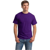 Mens ComfortBlend EcoSmart 50/50 Cotton/Poly T-Shirt 2X - Large Purple Short Sleeve T-Shirts