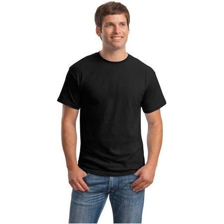 Mens ComfortBlend EcoSmart 50/50 Cotton/Poly T-Shirt Large Black Short Sleeve T-Shirts