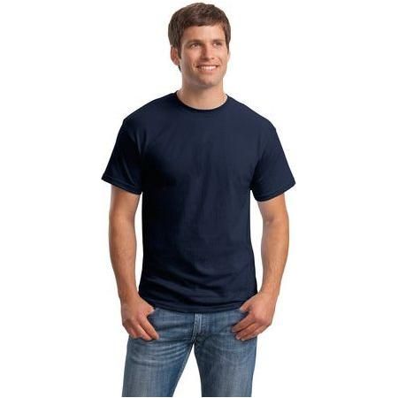 Mens ComfortBlend EcoSmart 50/50 Cotton/Poly T-Shirt Large Deep Navy Short Sleeve T-Shirts