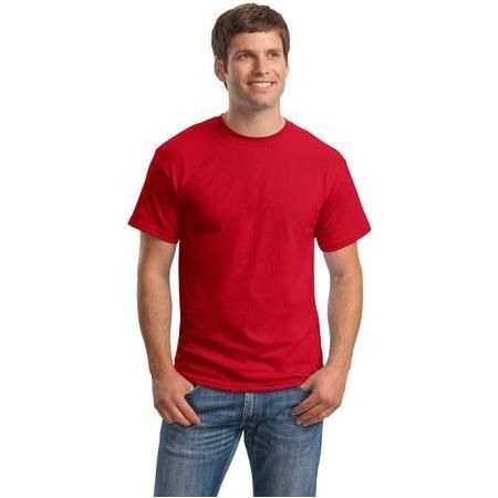Mens ComfortBlend EcoSmart 50/50 Cotton/Poly T-Shirt Large Deep Red Short Sleeve T-Shirts
