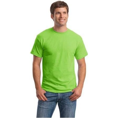 Mens ComfortBlend EcoSmart 50/50 Cotton/Poly T-Shirt Medium Lime Short Sleeve T-Shirts