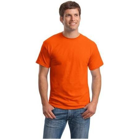 Mens ComfortBlend EcoSmart 50/50 Cotton/Poly T-Shirt Small Orange Short Sleeve T-Shirts
