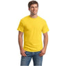 Mens ComfortBlend EcoSmart 50/50 Cotton/Poly T-Shirt Small Yellow Short Sleeve T-Shirts