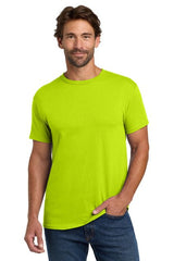 Mens ComfortSoft Heavyweight 100% Cotton T-Shirt Small Safety Green 50/50 Cotton Poly Short Sleeve T-Shirts