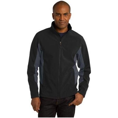 Mens Core Colorblock Soft Shell Jacket Large Black/Battleship Grey Soft Shell Jackets
