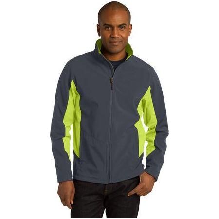 Mens Core Colorblock Soft Shell Jacket X - Small Black/Battleship Grey Soft Shell Jackets