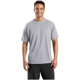 Mens Dry Zone Short Sleeve Raglan T-Shirt 4X - Large Silver Short Sleeve T-Shirts