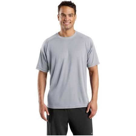 Mens Dry Zone Short Sleeve Raglan T-Shirt Medium Silver Short Sleeve T-Shirts