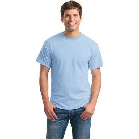 Mens DryBlend 50 Cotton/50 DryBlend Poly T-Shirt Large Light Blue Short Sleeve T-Shirts