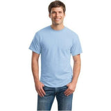 Mens DryBlend 50 Cotton/50 DryBlend Poly T-Shirt Large Light Blue Short Sleeve T-Shirts