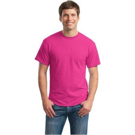 Mens DryBlend 50 Cotton/50 DryBlend Poly T-Shirt Small Heliconia Short Sleeve T-Shirts