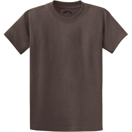Men's Durable 100% Heavyweight Cotton T-Shirts in Regular, Big, and Tall Sizes Brown Small Short Sleeve T-Shirts