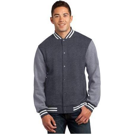 Men's Fleece Letterman Jacket Graphite Heather/Vintage Heather X - Small Jackets