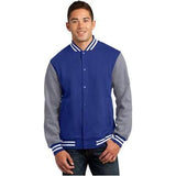 Men's Fleece Letterman Jacket True Royal/Vintage Heather X - Small Jackets