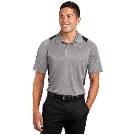 Men's Heather Colorblock Contender Polo Graphite Heather/Black X - Small