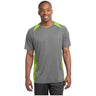 Mens Heather Colorblock Contender Tee X - Small Vintage Heather/ Lime Shock Short Sleeve T-Shirts
