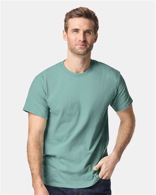 Mens Heavy Cotton 100% Cotton T-Shirt Small Aquatic Short Sleeve T-Shirts