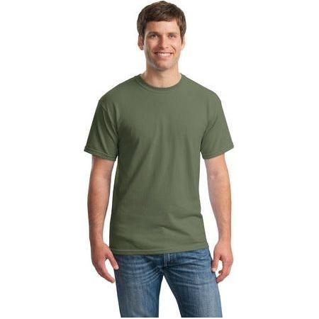 Mens Heavy Cotton 100% Cotton T-Shirt Small Military Green Short Sleeve T-Shirts