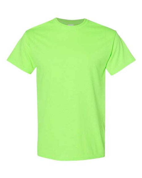 Mens Heavy Cotton 100% Cotton T-Shirt Small Neon Green Short Sleeve T-Shirts