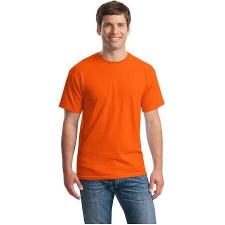 Mens Heavy Cotton 100% Cotton T-Shirt Small Orange Short Sleeve T-Shirts