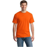 Mens Heavy Cotton 100% Cotton T-Shirt Small Orange Short Sleeve T-Shirts
