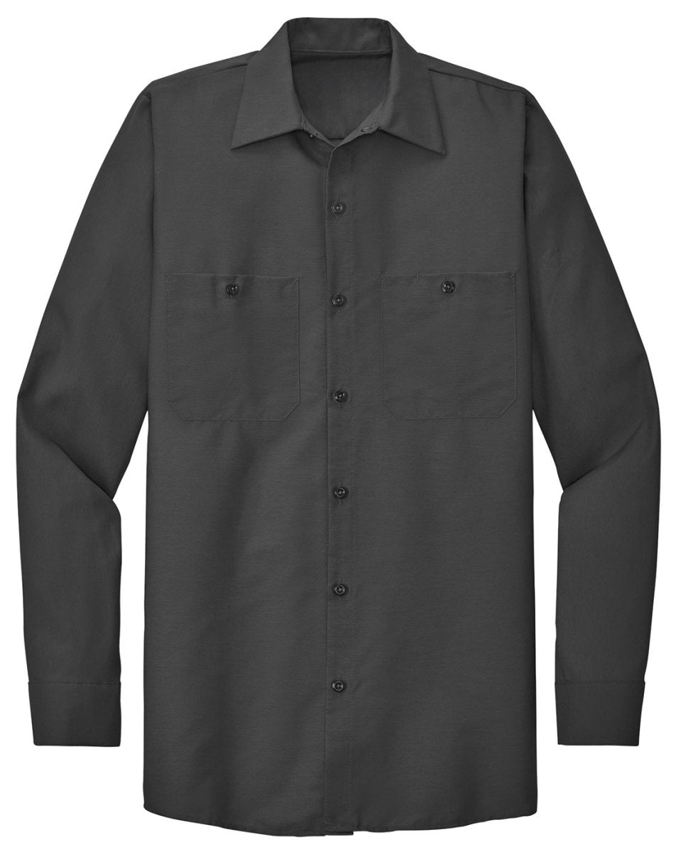 Men's Long Size, Long Sleeve Industrial Work Shirt Charcoal Medium Long