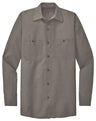 Men's Long Size, Long Sleeve Industrial Work Shirt Grey Medium Long
