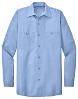 Men's Long Size, Long Sleeve Industrial Work Shirt Light Blue Medium Long