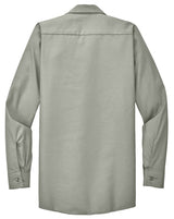 Men's Long Size, Long Sleeve Industrial Work Shirt Light Grey Medium Long