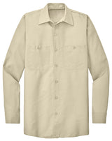 Men's Long Size, Long Sleeve Industrial Work Shirt Light Tan Medium Long