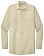 Men's Long Size, Long Sleeve Industrial Work Shirt Light Tan Medium Long
