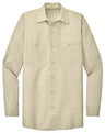 Men's Long Size, Long Sleeve Industrial Work Shirt Light Tan Medium Long