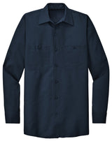 Men's Long Size, Long Sleeve Industrial Work Shirt Navy Medium Long
