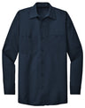 Men's Long Size, Long Sleeve Industrial Work Shirt Navy Medium Long