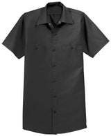 Men's Long Size, Short Sleeve Industrial Work Shirt Charcoal Medium Long Workwear