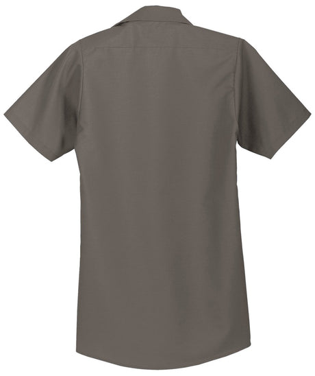 Men's Long Size, Short Sleeve Industrial Work Shirt Grey Medium Long Workwear