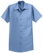 Men's Long Size, Short Sleeve Industrial Work Shirt Petrol Blue Medium Long Workwear