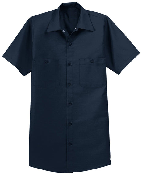 Men's Long Size, Short Sleeve Industrial Work Shirt True Navy Medium Long Workwear