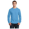 Mens Long Sleeve 5.4 - oz. 100% Cotton T-Shirt Small Aquatic Blue Short Sleeve T-Shirts