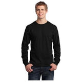Mens Long Sleeve 5.4 - oz. 100% Cotton T-Shirt Small Jet Black Short Sleeve T-Shirts