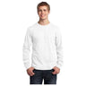 Mens Long Sleeve 5.4 - oz. 100% Cotton T-Shirt Small White Short Sleeve T-Shirts
