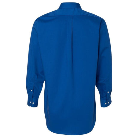 Men's Long Sleeve Baby Twill Shirt Royal Blue Small
