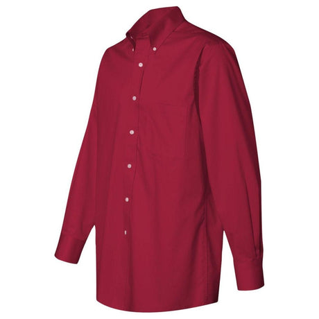 Men's Long Sleeve Baby Twill Shirt Scarlet Small