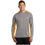 Men's Long Sleeve Heather Colorblock Contender Tee Vintage Heather/Gold 2X - Large Short Sleeve T-Shirts